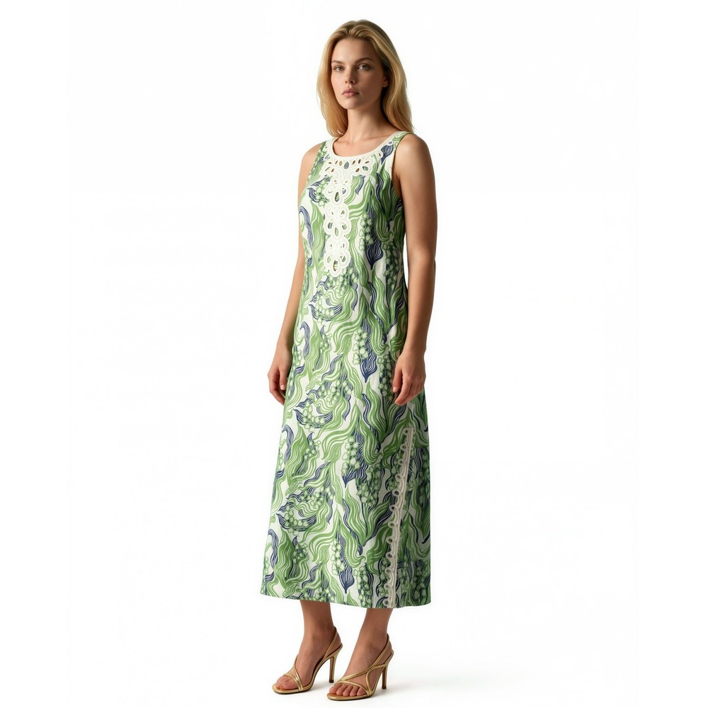 NEW Lilly Pulitzer Marleigh Stretch Maxi Dress Women's Size 8 Green Blue $348